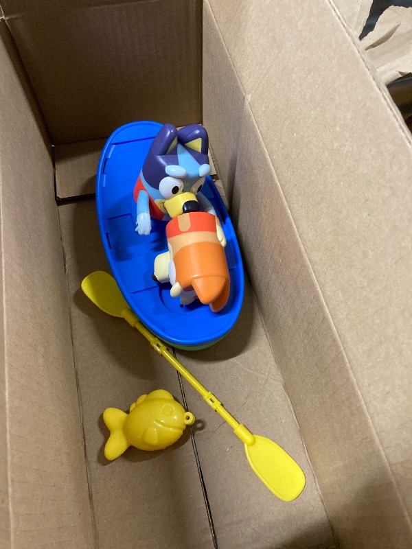 Photo 2 of 
TOMY Toomies Bluey Pull and Go Canoe - Pull String Helps Bluey Paddle Through Water - Includes Bingo Bath Toy Pourer - Bluey Toys and Water Toys - Ages 18 Months and Up