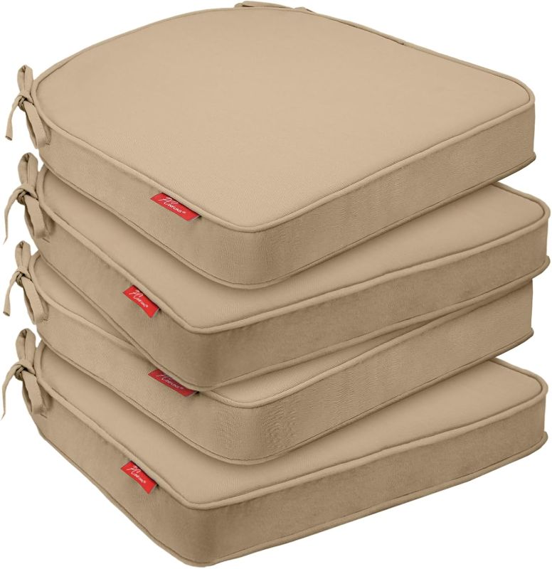 Photo 1 of 
Pcinfuns Outdoor Chair Cushions 19"x19"x3" Set of 4,Memory Foam Seat Cushion for Patio Furniture with Ties,Removable Cover Hidden Zipper Round...