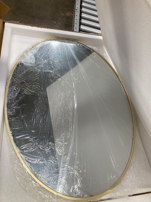 Photo 2 of AUYHM Gold 20x28 inch Oval Bathroom Mirror, Wall Mount Home Mirror for Over Sink, High Definition Art Deco Mirror with Aluminum Frame