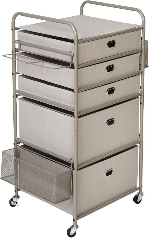 Photo 1 of 
Honey-Can-Do Wrapping Paper Storage Cart with Wheels, Grey CRT-09403 Taupe