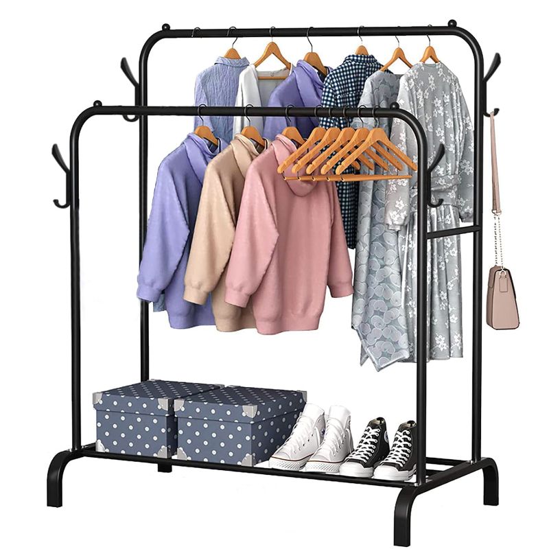 Photo 1 of Clothing Racks for Hanging Clothes,Clothes Rack Heavy Duty with Bottom Shelf and 4 Hooks