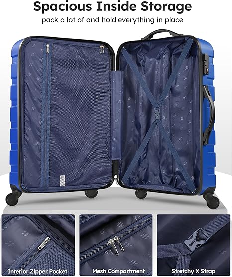 Photo 2 of ***NOT PINK, ITS BLUE*** Travelhouse Hardside Luggage 3 Piece Set Hardshell Lightweight Suitcase with TSA Lock Spinner Wheels 20in24in28in.
