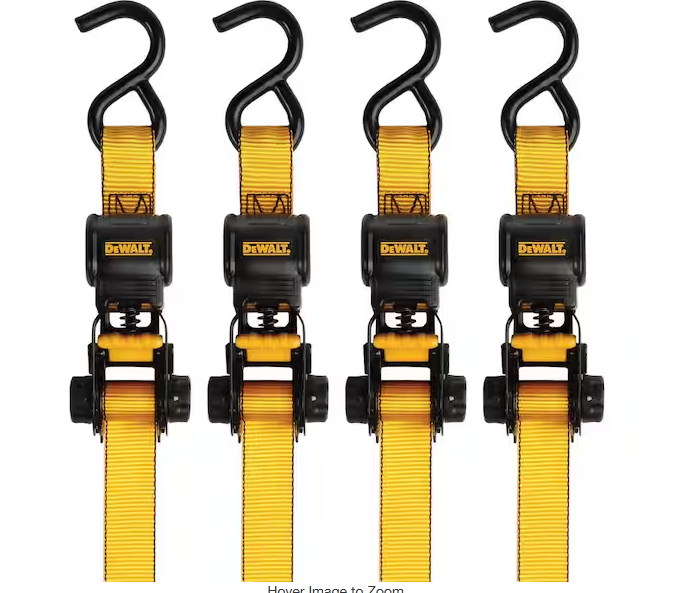 Photo 1 of 1.0 in. x 12 ft. Ratchet Tie-Down Straps 1500 lbs. Break Strength (3-Pack)


