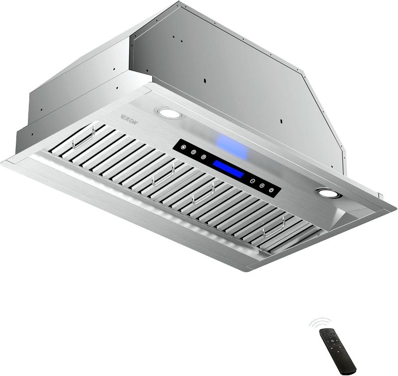 Photo 1 of EKON NAB02-36" 900CFM Range Hood Insert, Ducted/Ductless Convertible Built-in Range Hood with Remote/4-Speed Touch Control LCD Display,Adjustable Leds for Over Kitchen Stove
