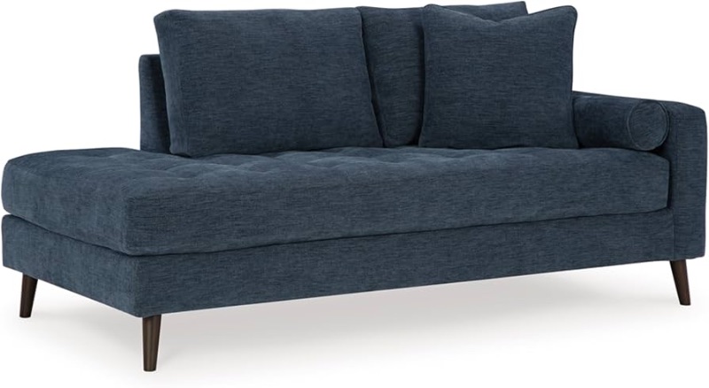 Photo 1 of *** grey color ****Signature Design by Ashley Bixler Classic Tufted Right-arm Facing Corner Chaise with Tapered Legs and Removable Cushions, Blue