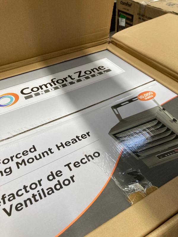 Photo 1 of Comfort Zone Hard-Wired Digital Ceiling Mount Heater with Full-Function Remote, 10,000 Watt, 240 Volt, Fan-Forced, Overheat Protection, Thermostat & 12-Hour Timer, Ideal for Garage & Workshop, CZ260ER
