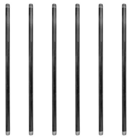 Photo 1 of 1/2 in. x 24 in. Black Industrial Steel Grey Plumbing Pipe (6-Pack)


