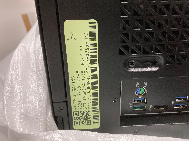 Photo 4 of ***Missing Boot*** Skytech Legacy Gaming PC Desktop, Ryzen 7 9800X3D 4.7 GHz (5.2 GHz Turbo Boost), AMD RX 7900XTX 24GB GDDR6, 2TB Gen4 SSD, 32GB DDR5 RAM 6000 RGB, 1000W Gold ATX 3.0 PSU, 360mm ARGB AIO, Wi-Fi, Win 11