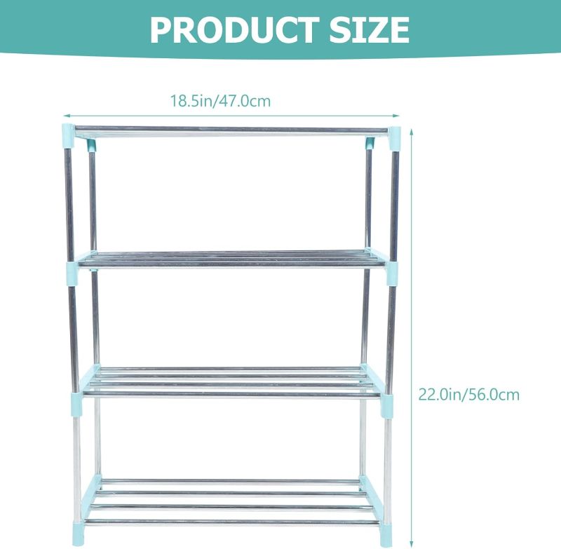 Photo 2 of Amazon Basics 50-Pair Closet Shoe Rack Organizer, Chrome,