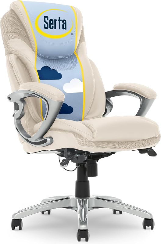 Photo 1 of 
Serta Bryce Executive Office Chair, Ergonomic Computer DeskChair with Patented AIR Lumbar Technology, Comfortable Layered Body Pillows for Cushioning,...