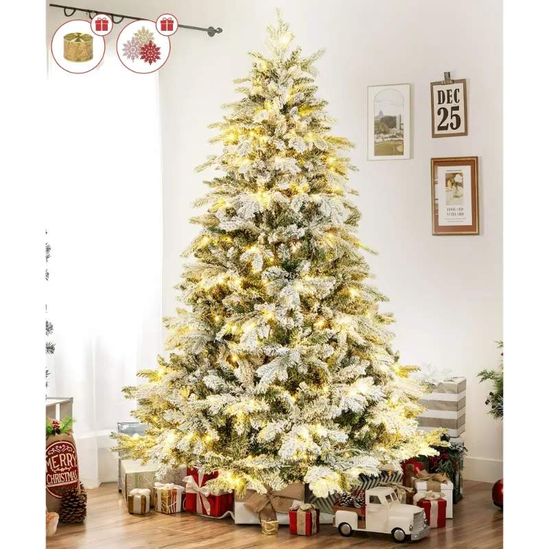 Photo 1 of 




Clearance
Best seller
Vrilay
Vrilay 6ft Pre-Lit Snow Flocked Artificial Christmas Tree w/ 1000 Tips 300 Lights, Gold Ribbon & Snowflake Christmas Decorations
4 stars out of 1024 reviews
(4.0)|
1,024 ratings