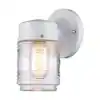 Photo 1 of 1-Light White Outdoor Jelly-Jar Wall Lantern Sconce


