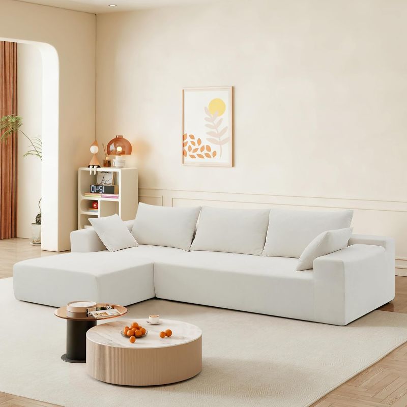Photo 1 of 109 X 68'' Sectional Sofa, Chenille Fabric L Shaped Couch, 3 Seat Corner Sofa Couch, Modern Upholstered Couch with 2 Pillow Left Hand Lounge for Living Room, Office
