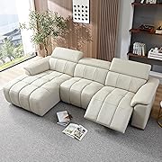 Photo 1 of  ** see notes** Genuine Leather Power Reclining Sectional Sofa with Right Hand Chaise Lounge, L Shaped Home Theater Seating with USB Port & Adjustable Headrest & Footrest for Living Room,Apartment,Office
