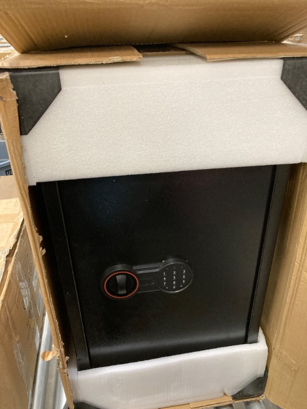 Photo 1 of 5.1 Cub Large Fireproof Safe for Home Use, Digital Home Safe Fireproof Waterproof with Electronic Keypad, Spare Keys and Removable Shelf, Anti-theft Security Safe Box for Documents Money Valuables