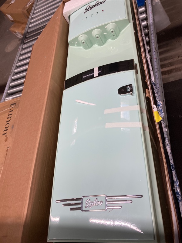 Photo 1 of Igloo Retro Bottom Load Water Cooler Dispenser - Hot, Cold, or Room-Temperature Water - Holds 3 or 5 Gallon Bottles - Child Safety Lock - Perfect for Homes, Kitchens, Dorms - Aqua