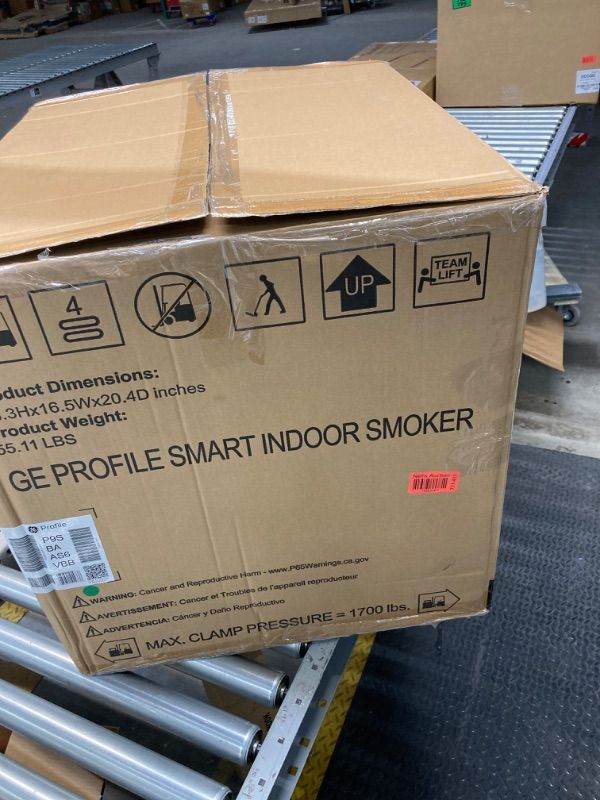 Photo 3 of GE Profile™ Smart Indoor Pellet Smoker, with Active Smoke Filtration, 5 Smoke Control Settings, WiFi Connected, Electric, Countertop BBQ Appliance, Black