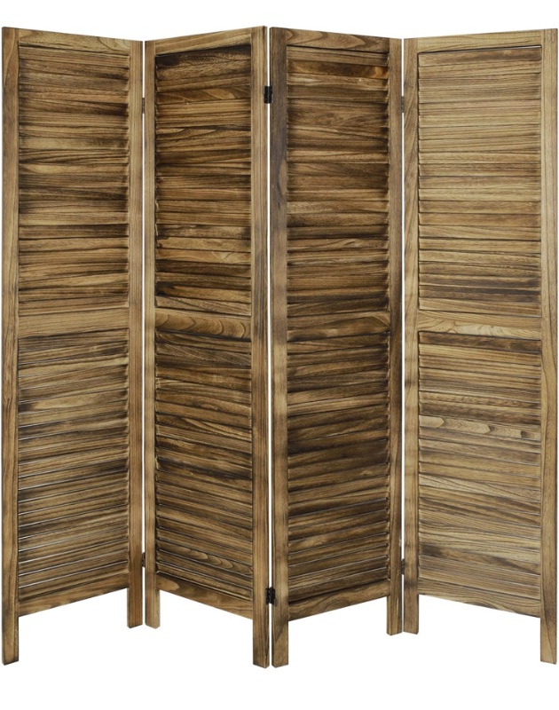 Photo 2 of 4 Panel Louver Room Divider, wood screen panel