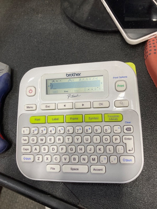 Photo 3 of Brother P-touch, PTD210, Easy-to-Use Monochrome Label Maker, One-Touch Keys, Multiple Font Styles, 27 User-Friendly Templates, White