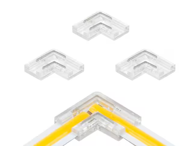 Photo 1 of 2-Pin White LED Strip Light COB Corner Connectors Channel Connector (4-Pack)


