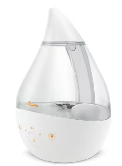 Photo 1 of 1 Gal. Top Fill Drop Cool Mist Humidifier with Sound Machine for Medium to Large Rooms up to 500 sq. ft. - Clear/White


