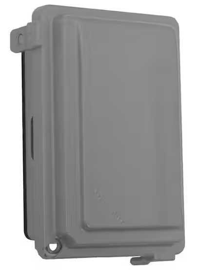 Photo 1 of 1-Gang Metal Weatherproof Electrical Outlet While In Use Cover, Gray