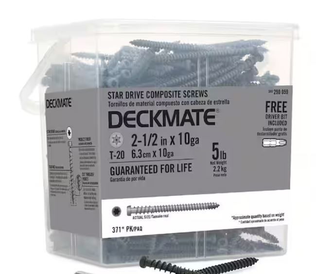 Photo 1 of #10 2-1/2 in. Gray Star Pan-Head Composite Deck Screws 5 lbs.-Box (371-Piece)
