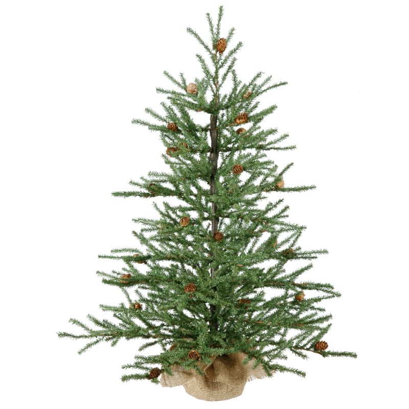 Photo 1 of **SEE NOTES** 
Vickerman 42" Caramel Pine Artificial Christmas Tree Unlit, Seasonal Indoor Home Decor with Decorative Burlap Base