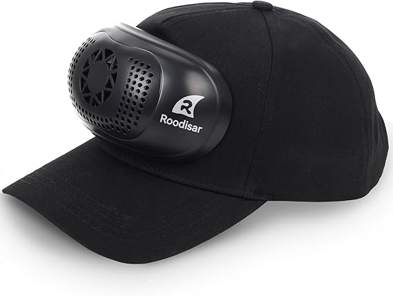 Photo 1 of Cooling Hats Black Baseball Cap Wearable Air Conditioner Caps Running Workout Fishing Hat Adjustable Snapback Hats
