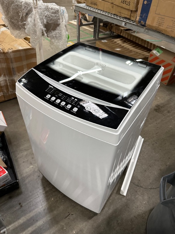 Photo 1 of BLACK+DECKER 3.0 Cu. Ft. Portable Washer, 26.5 lb. Capacity Washing Machine, 6 Cycles, Quick Connect Sink Adapter and Drain Hose Included, Transparent Lid & LED Display, BPW30MW, White