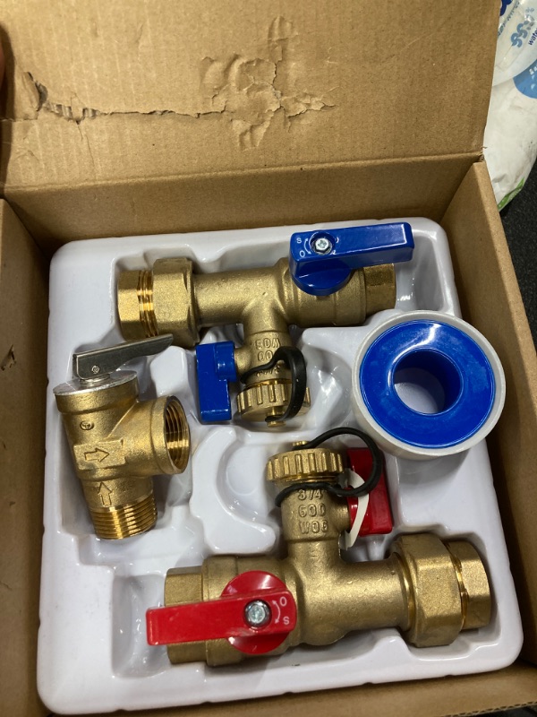 Photo 2 of 3/4 in. PEX B Tankless Water Heater Isolation Service Valve with Pressure Relief Valve Threaded 3/4" Service Installation Valve for Rheem, Rinnai, Takagi, EcoSmart