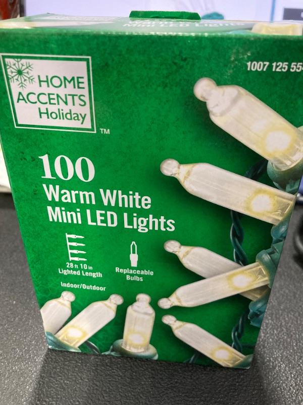 Photo 1 of 100L Warm White Mini LED Green Wire Lights Home Accents Holiday