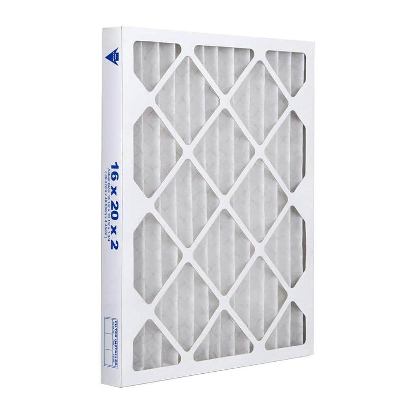 Photo 1 of 16 in. X 20 in. X 2 in. Contractor Pleated Air Filter FPR 7, MERV 8 2 PIECES