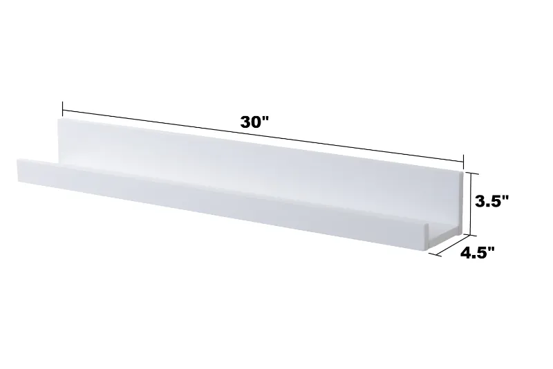 Photo 1 of allen + roth 30-in L x 4.5-in D x 3.5-in H White Rectangular Floating Shelf