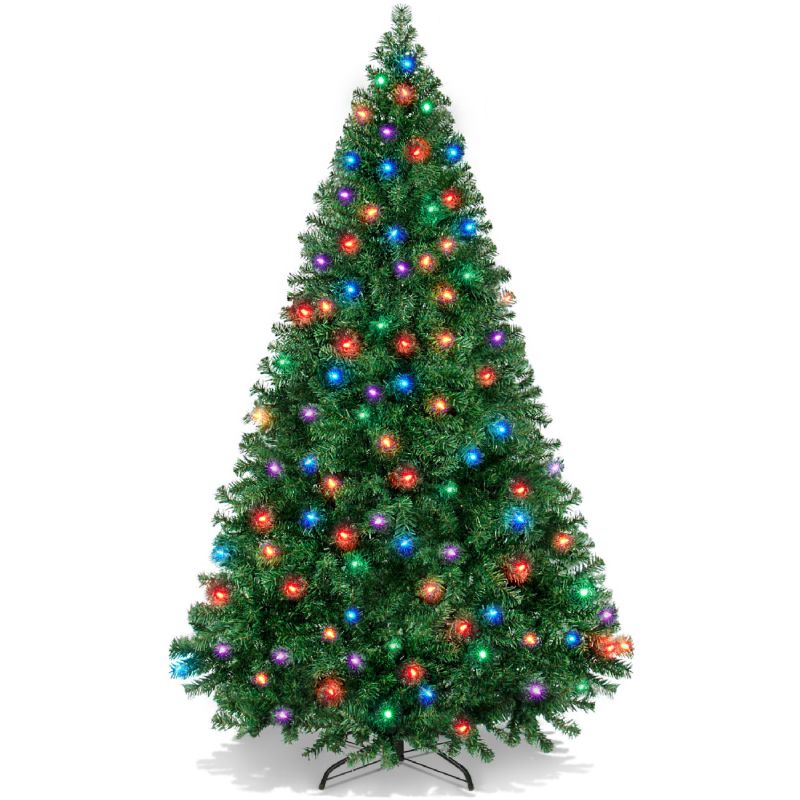 Photo 1 of Best Choice Products 6ft Pre-Lit Premium Hinged Artificial Christmas Pine Tree w/ 1,000 Tips, 250 LED Lights, Metal Base