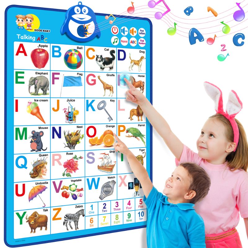 Photo 1 of Beefunni Learning Toys for Toddlers 1 2 3+Years, Electronic Interactive Alphabet Wall Chart, Talking ABC Learning Poster with Music Birthday Gifts for 2-6 Years Old Boys and Girls.