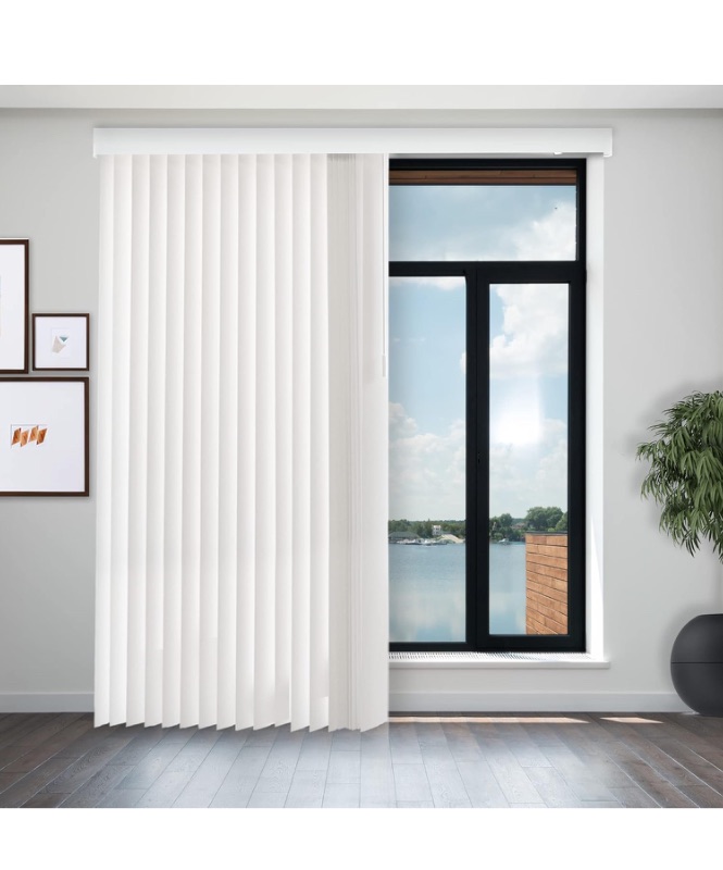 Photo 1 of  4 Packs of Vertical Blinds , Door Blinds & Shades , Blackout Window Shade , Vertical Blinds for Doors , Sliding Blinds Oxford White (Vinyl) 78"W X 84"H