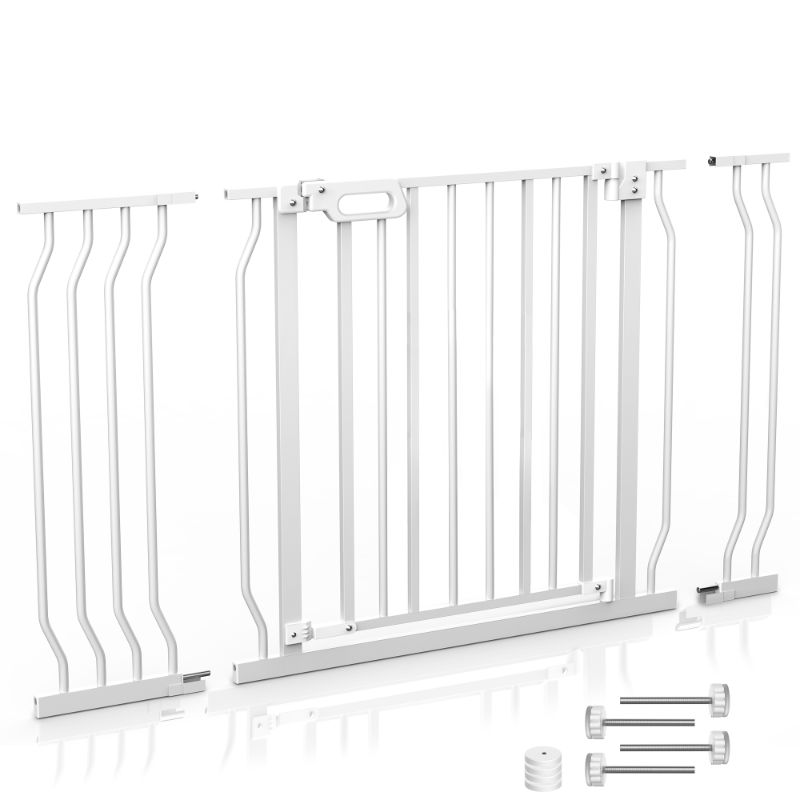 Photo 1 of 28.9" to 42.1" Wisairt Extra Wide Metal Baby Gate for Stairway and Hallway,for Baby Toddler Age Group 6 to 24 Months(White)