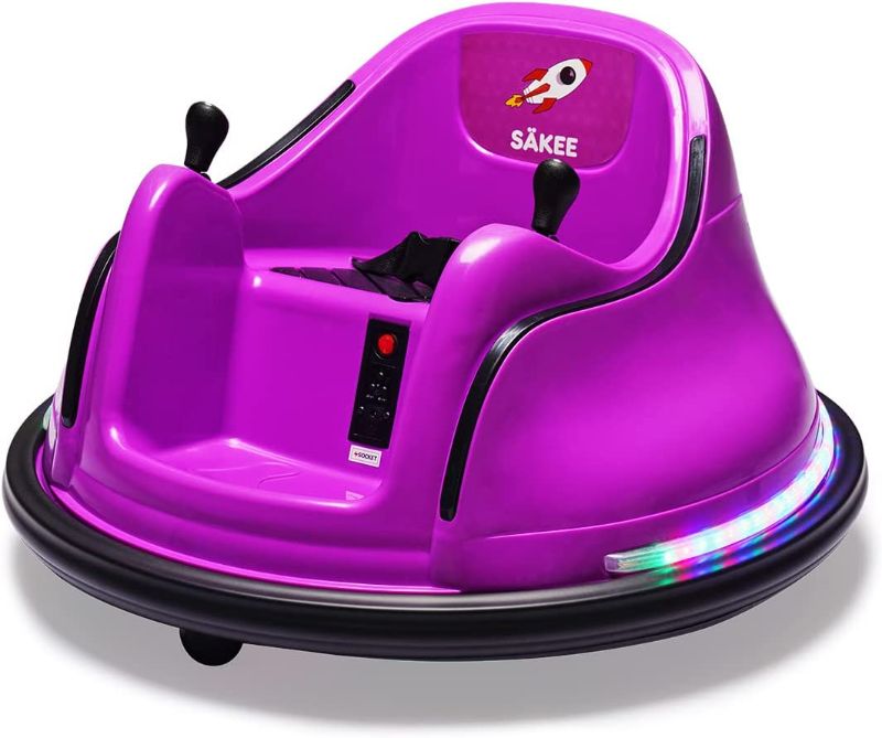 Photo 1 of 12V bumper car with remote control, Flashing lights, Music & DIY stickers for kids & toddlers
