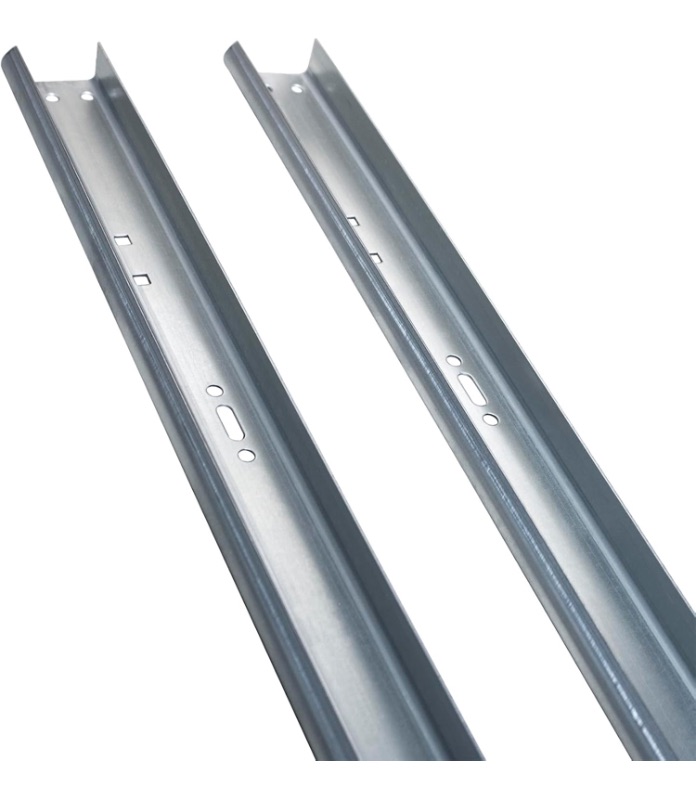 Photo 1 of 2Pcs Garage Door Side Tracks Rails,Garage Door Vertical Track Replacement,Galvanized Steel Hardware Door Rails Kit for 2” Inch Rollers and 8' Foot Garage Door