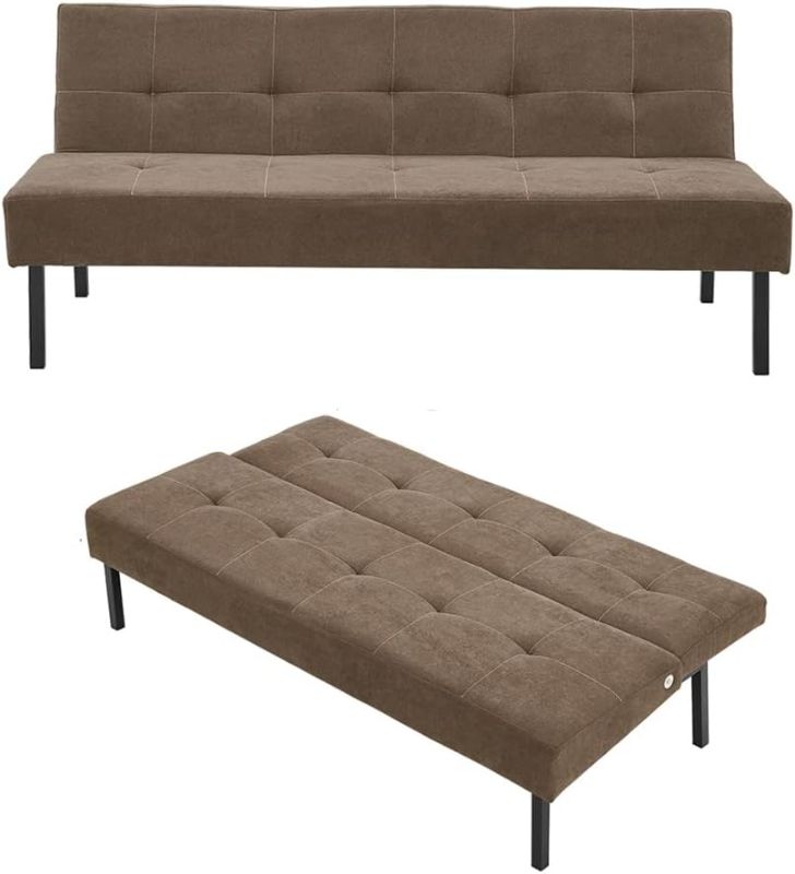 Photo 1 of ***BROWN FUTON/SIMILIAR TO THE IMAGE*** Convertible Memory Foam Futon Couch Bed, Modern Folding Sleeper Sofa-Sf267Puch
