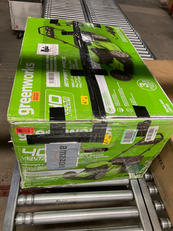 Photo 1 of Greenworks 40V 21" Brushless Cordless (Smart Pace / Self-Propelled) Lawn Mower (75+ Compatible Tools), (2) 4.0Ah Batteries and Charger Included