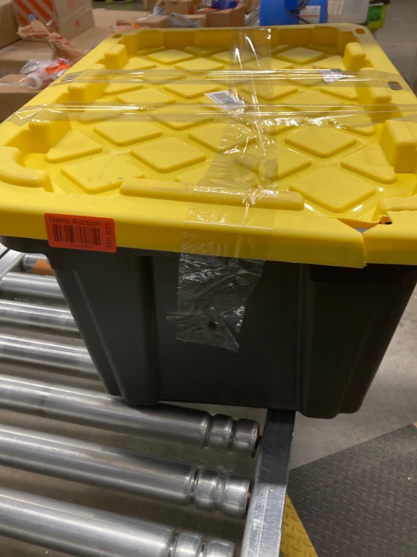 Photo 6 of 27 Gal. Tough Storage Tote in Black and Yellow