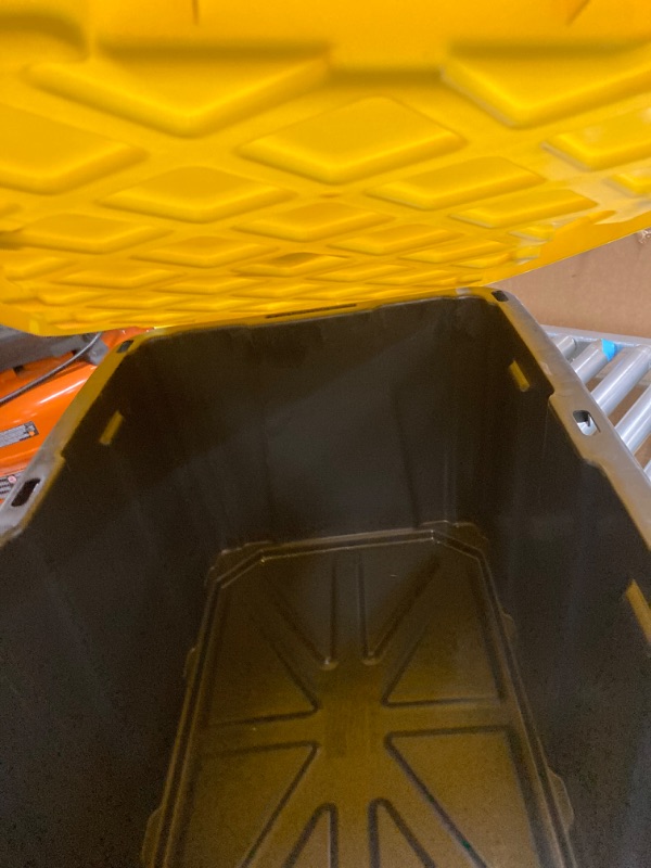 Photo 4 of 27 Gal. Tough Storage Tote in Black and Yellow