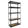 Photo 1 of Black 5-Tier Boltless Tier Height Adjustable Garage Steel Storage Rack Shelving Units (30 in W x 60 in H x 12 in D)