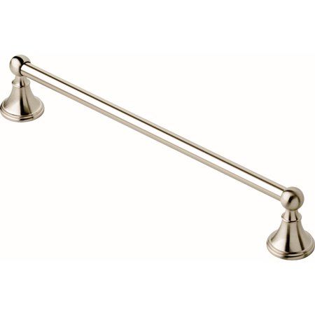 Photo 1 of ***Missing Hardware & Screws*** Delta Crestfield Satin Nickel Towel Bar 18 in. Die Cast Zinc
