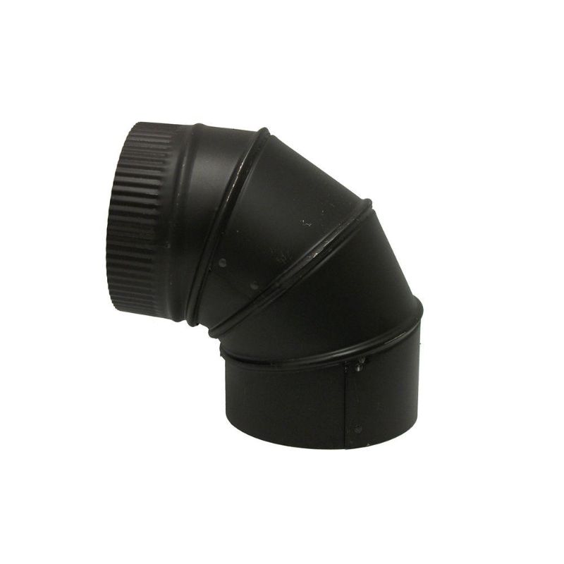 Photo 1 of 6 in. X 6 in. Black Stove Pipe Elbow
