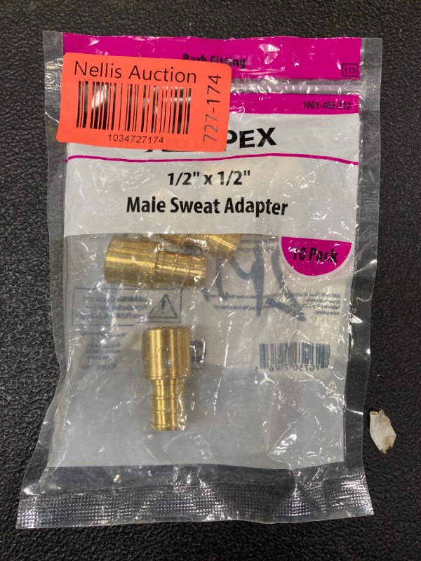 Photo 2 of 1/2 in. Brass PEX Barb X Male Copper Sweat Adapter (10-Pack), 10PK
