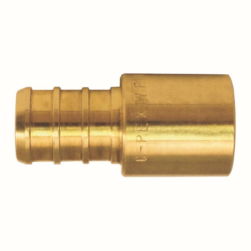 Photo 1 of 1/2 in. Brass PEX Barb X Male Copper Sweat Adapter (10-Pack), 10PK
