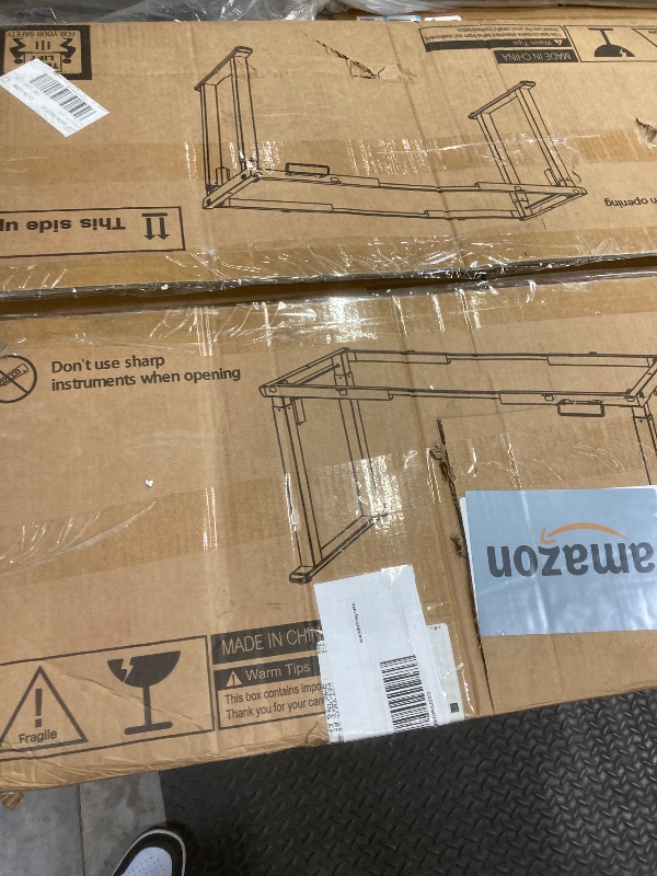 Photo 1 of 4-Leg Standing Desk Frame Dual Motor, Electric Adjustable Legs Compatible Desktop Size 39?-79?, 264 lbs Weight Capacity, Anti-collision Detection Stand Up Desk Frame Workstation, Black Frame Only